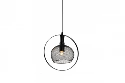Decor Xalis Pendelleuchte schwarzer Drahtschirm mit Metallrand, Durchmesser 19,5 cm 7214