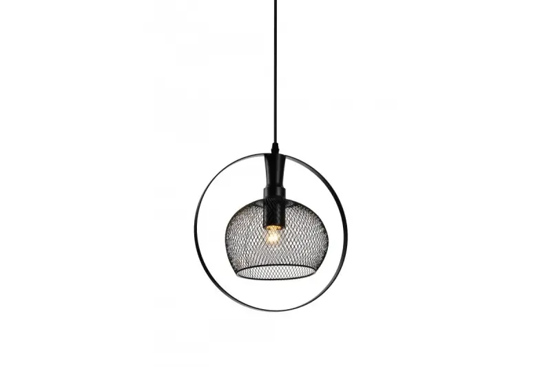 Decor Xalis Pendelleuchte schwarzer Drahtschirm mit Metallrand, Durchmesser 19,5 cm 7214
