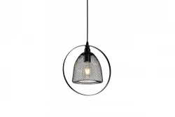 Decor Xalis Pendelleuchte schwarzer Drahtschirm mit Metallrand, Durchmesser 18,5 cm 7320