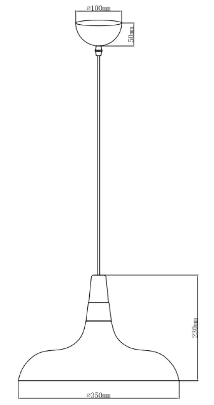 Decor Skandi moderne Pendelleuchte, Schwarz, Durchmesser 35 cm 7382