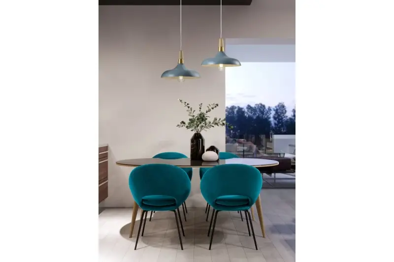 Dekor Skandi moderne Hängeleuchte Blau, 35 cm Durchmesser 7429