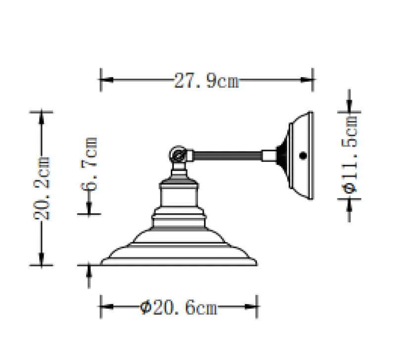 Decor Loret verstellbare Wandleuchte Anthrazit, 20 cm Durchmesser 7727