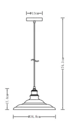 Decor Loret zeitlose graue Pendelleuchte 34,8 cm Durchmesser 9790