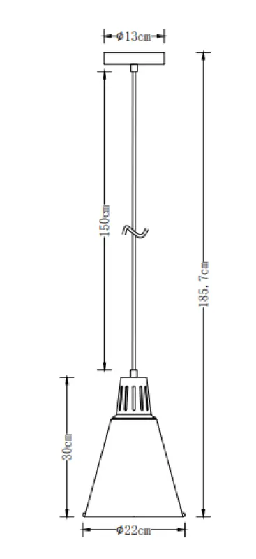 Decor Gianni stilvolle Pendelleuchte, Schwarz-Kupfer, 22 cm Durchmesser 9974