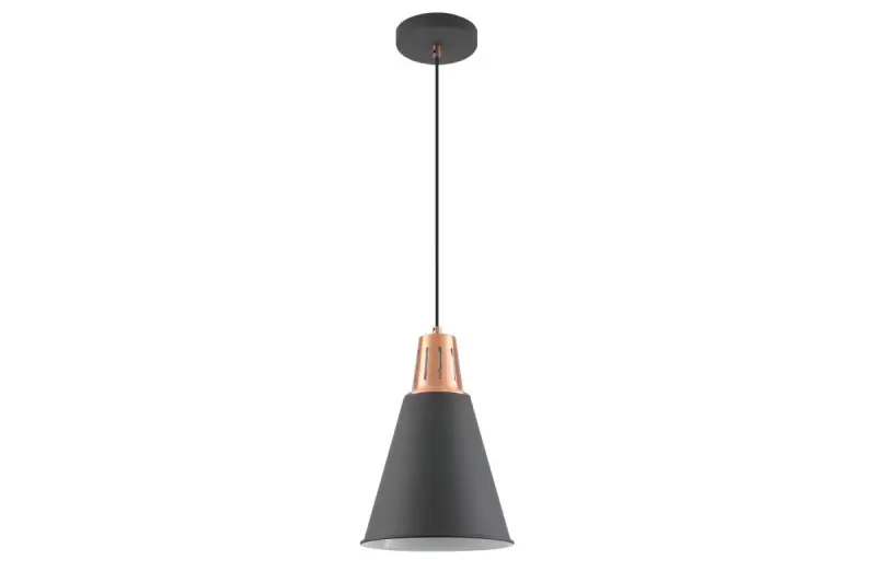 Decor Gianni stilvolle Pendelleuchte, Schwarz-Kupfer, 22 cm Durchmesser 9974