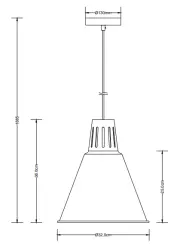 Decor Gianni stilvolle Pendelleuchte Weiß, 32 cm Durchmesser 8150