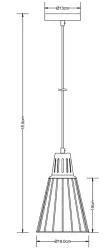 Dekor Kaliope modische Draht-Pendelleuchte Grau, 18 cm Durchmesser 8143