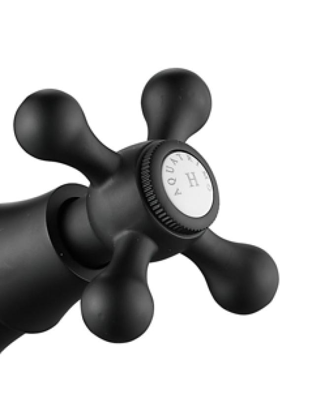 AquaTrimo Windsor klassische Küchenarmatur in Nostalgie-Look, Schwarz matt 21WS7531SW