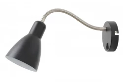 Dekor Etore schwarze Wandleuchte mit Metallarm, 11 cm Durchmesser 1860