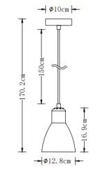 Decor Etore weiße Pendelleuchte mit weißem Kabel 1983