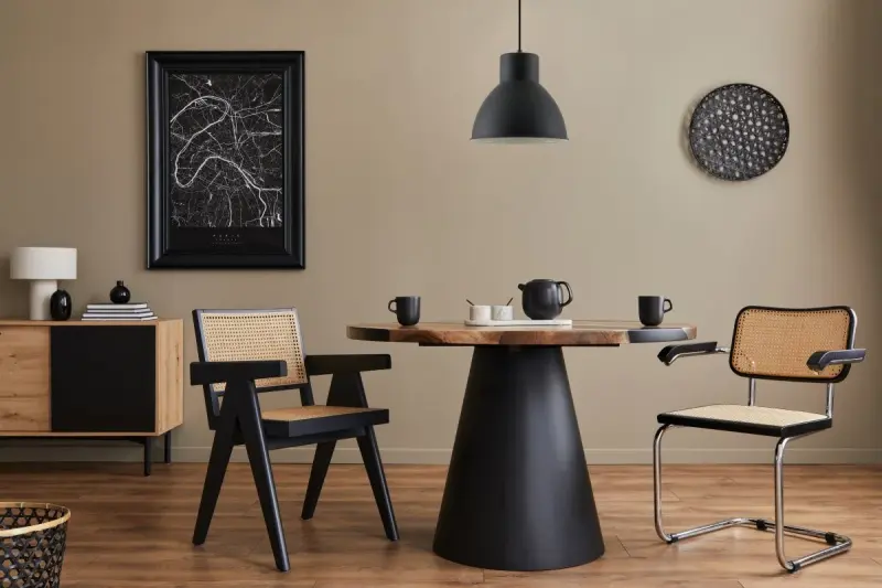 Decor Dante schwarz matt Pendelleuchte mit weißem Innenraum, Durchmesser 27,5 cm 2119