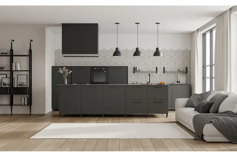 Decor Dante schwarz matt Pendelleuchte mit weißem Innenraum, Durchmesser 27,5 cm 2119