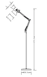 Dekor Artemia weiße Stehleuchte langer Metallarm, Durchmesser 16,5 cm 2409