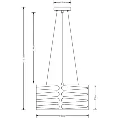 Decor Marisa schwarze Pendelleuchte mit dekorativen Lücken, max. 3 Lichtquellen, Durchmesser 40 cm 2584
