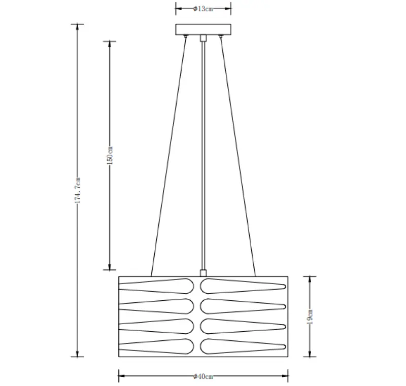Decor Marisa schwarze Pendelleuchte mit dekorativen Lücken, max. 3 Lichtquellen, Durchmesser 40 cm 2584