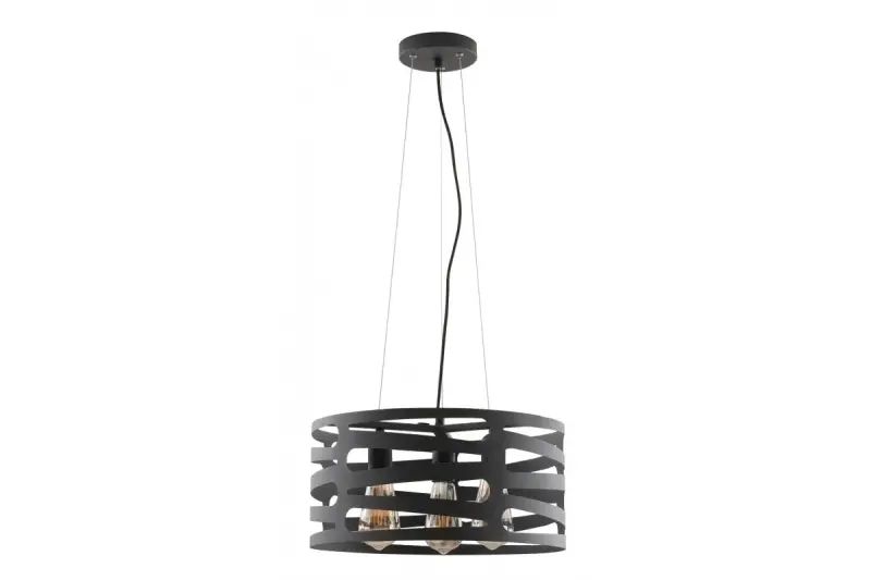 Decor Marisa schwarze Pendelleuchte mit dekorativen Lücken, max. 3 Lichtquellen, Durchmesser 40 cm 2584