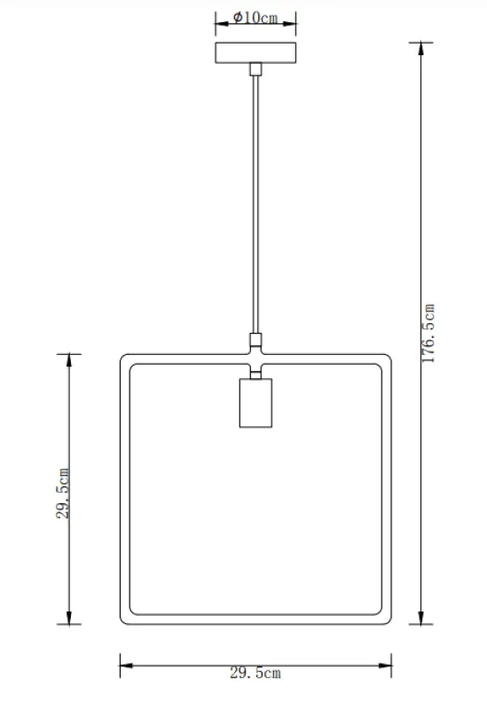 Dekor Lija schwarze Einpunkt-Pendelleuchte quadratisch 2614