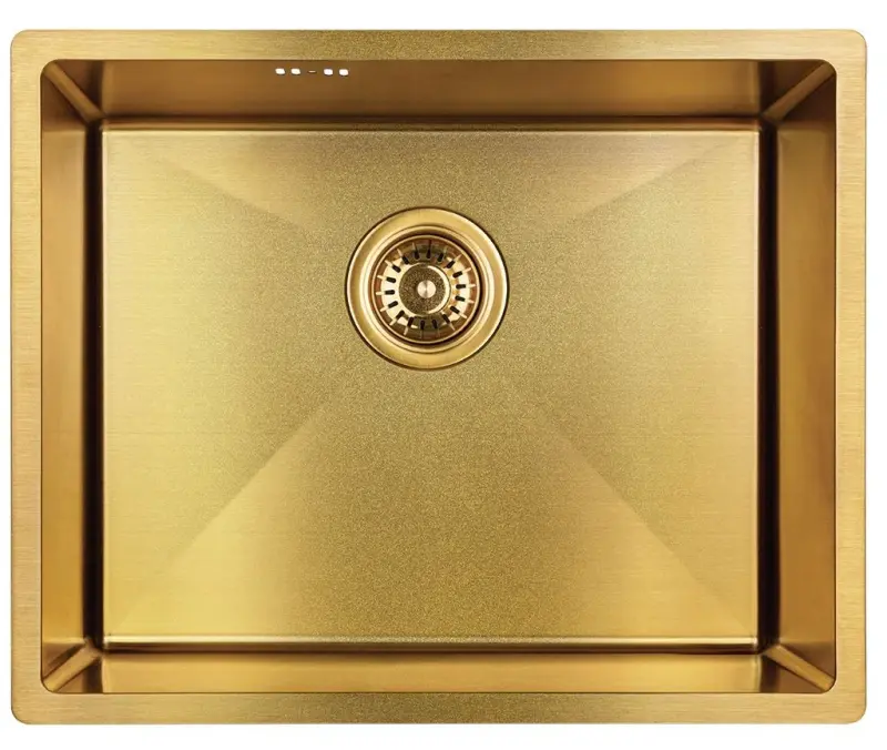 Aquadesign Sinks goldene Edelstahlspüle goldfarben PVD Gold 50x40 Unterbau Flachbau und Aufsatz 1208957698
