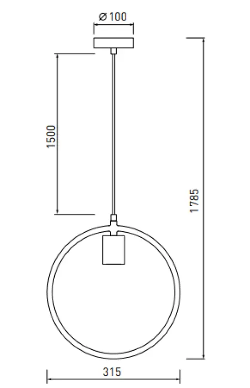 Decor Fija graue runde Einpunkt-Pendelleuchte 2935
