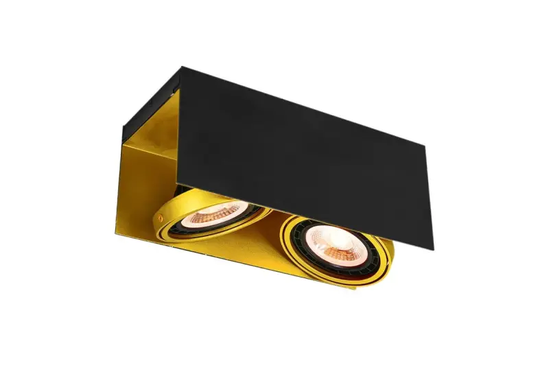Decor Verso Deckenleuchte mit beweglichem Kopf, Schwarz-Gold, zwei Lichtquellen 4212