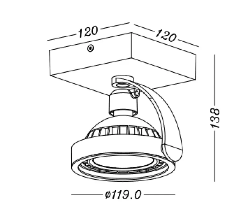 Decor Wally Deckenleuchte oder Wandleuchte mit beweglichem Kopf, Anthrazit, 1 Leuchtmittel 4281