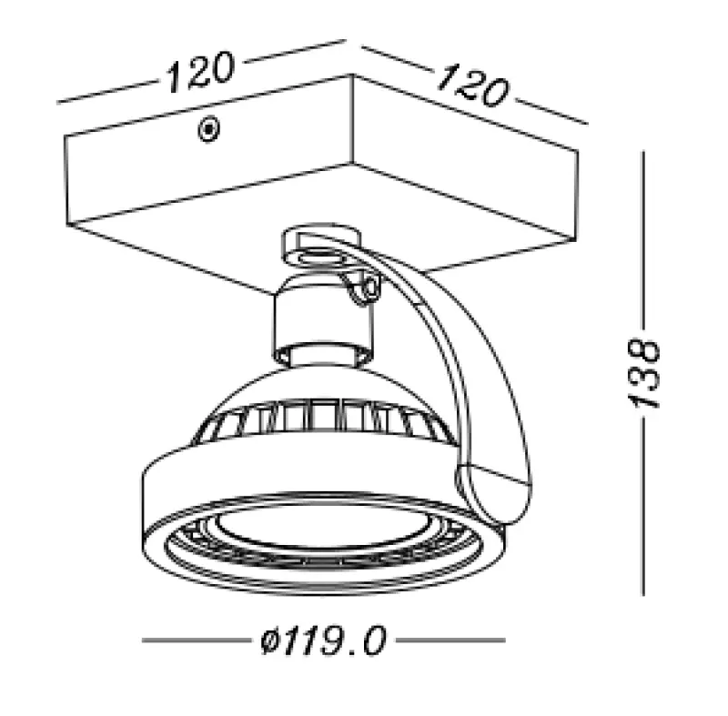 Decor Wally Deckenleuchte oder Wandleuchte mit beweglichem Kopf, Weiß, 1 Leuchtmittel 4342