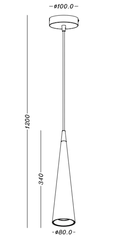 Decor Evi konische Aluminium-Pendelleuchte Schwarz 4410