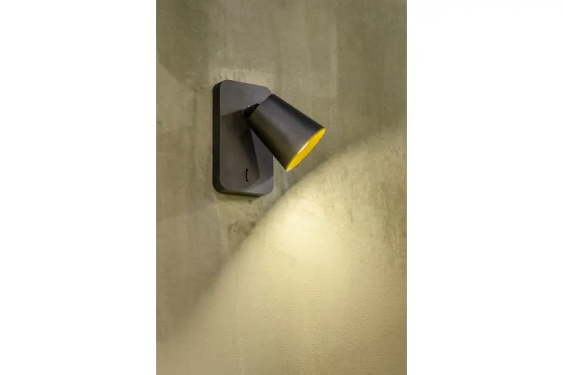 Dekor Elli moderne schwarze Wandleuchte mit Schalter und 1 Leuchtmittel 4533