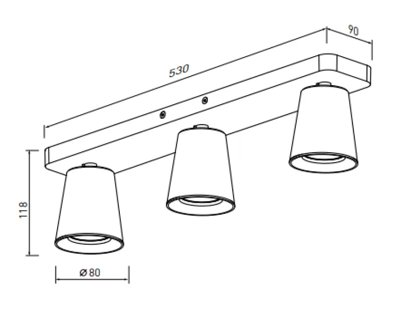 Dekor Elli moderne schwarze Deckenleuchte mit 3 Lichtquellen 4588
