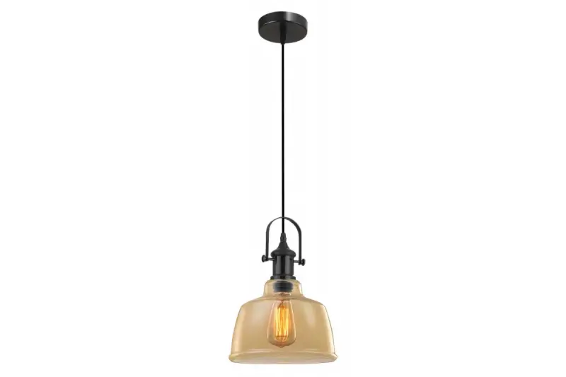 Decor Muscari II Pendelleuchte bernsteinfarben mit Metallic-Finish und schwarzer Lampenfassung 3732
