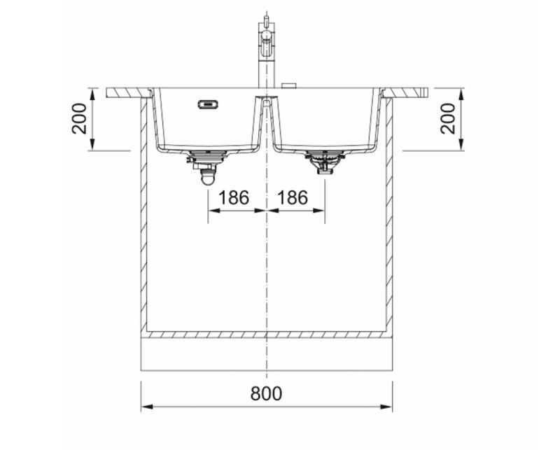 Franke Maris MRG 120-35-35 Fragranite Stein grau Doppelspüle Unterbau