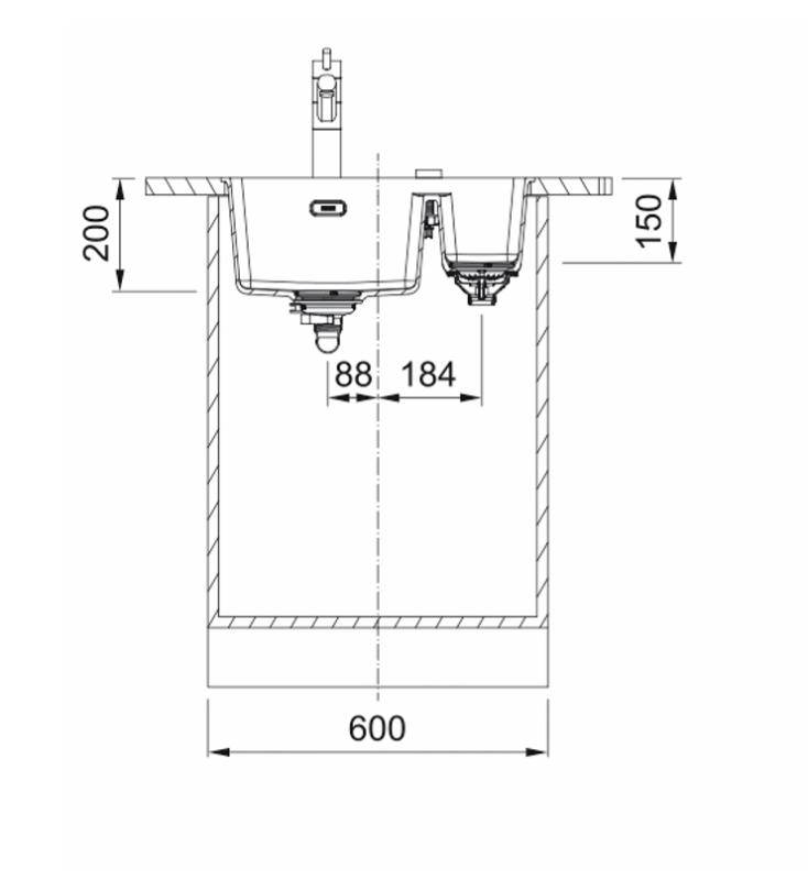 Franke Maris MRG 260-34-15 Fragranite Matt schwarz Spüle Becken Rechts flächenbündiger Einbau