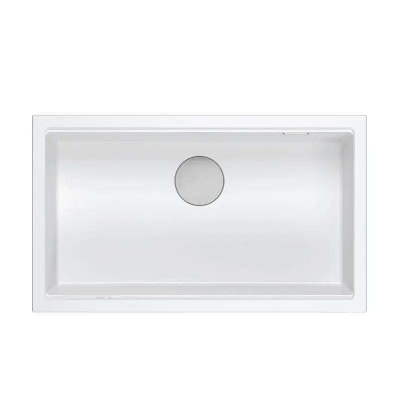 Quadri Newport II große und tiefe Granit-Spüle Weiß 76x45, Unterbau und Oberflächen-Einbau 1208957854