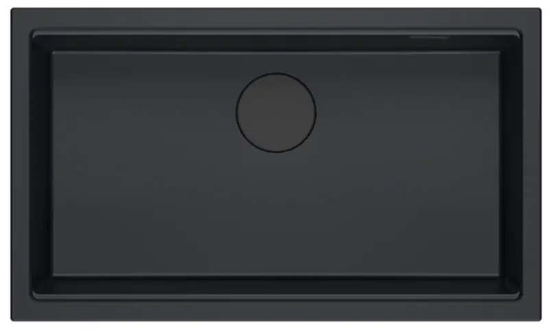 Quadri Newport II große und tiefe Granit-Spüle Schwarz 76x45, Unterbau und Oberflächen-Einbau 1208957855