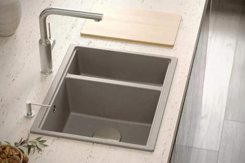 Quadri Newport II Weiß 1,5 Granit-Spüle 555x460, Oberflächen-Einbau und Unterbau 1208957860