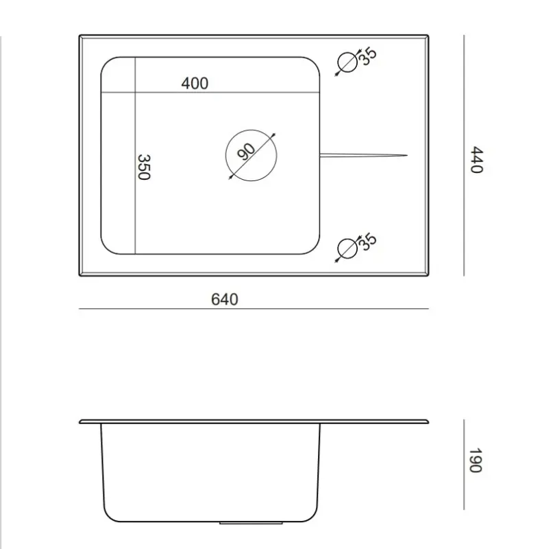 Quadri Glazz Spüle aus Edelstahl mit Abtropffläche aus schwarzem Glas 64x44, reversibel, Oberflächen-Einbau 1208957864
