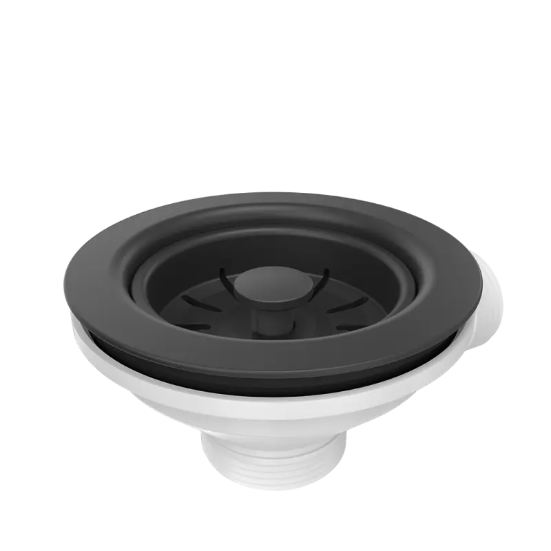 Quadri doppelte schwarze Ablaufgarnitur mit Überlauf für Spülbecken 1208957902