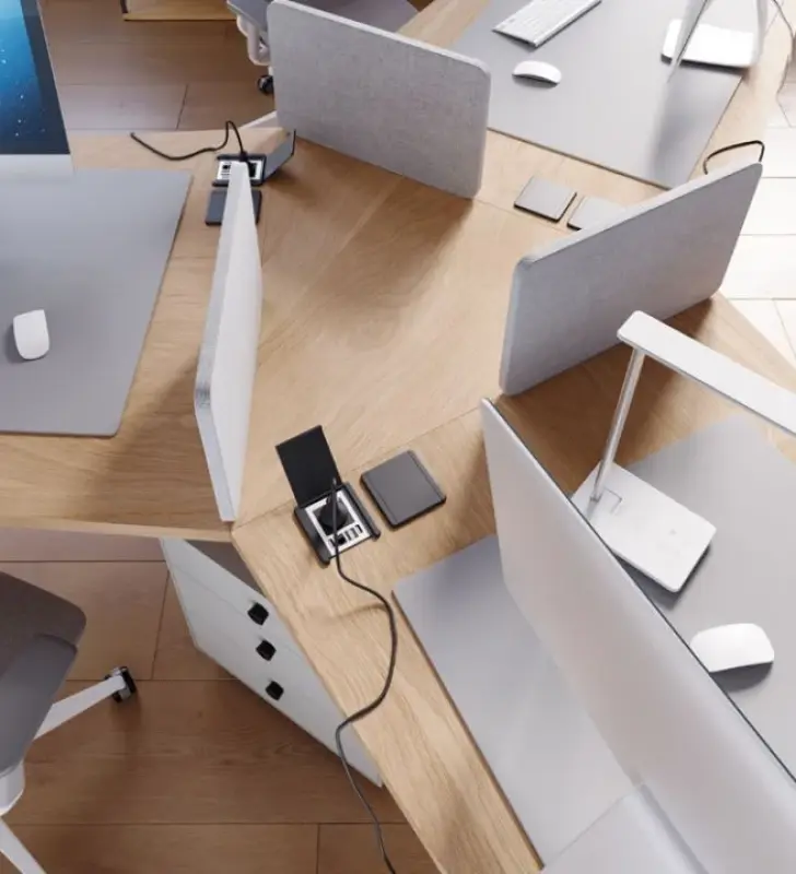 Indux Flip Einbau-Steckdose Stift-Erdung Typ E, mattschwarz mit 2xUSB A, 1xRJ45 und HDMI-Anschluss schwarz 1208957915