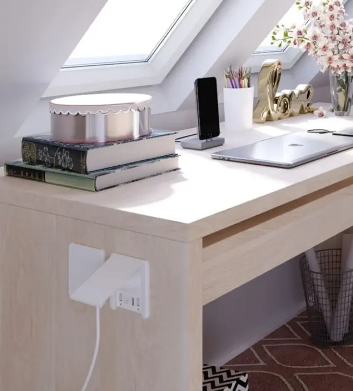 Indux Flip Einbau-Steckdose mattweiß Erdung Typ F, mit 2xUSB A, 1xRJ45 und HDMI-Anschluss 1208957919