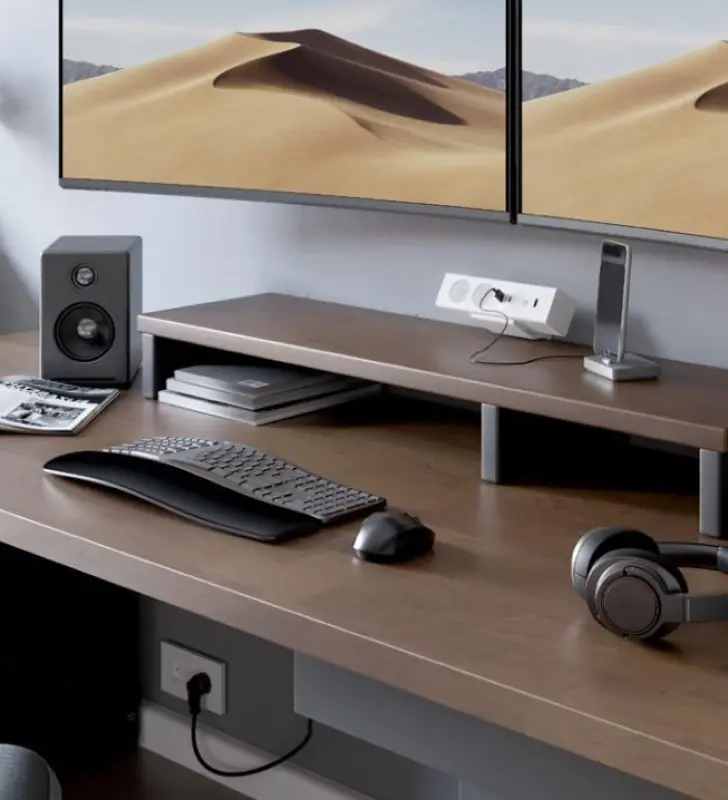 Indux Desk Schreibtisch oder Tisch mattweiß Stift-Erdung Typ E, Steckdose (2x) mit 1xUSB A, 1xUSB C, 1xRJ45 und 1xHDMI 1208957921