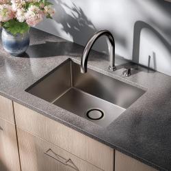 Aquadesign R25 Edelstahl-Spüle, als Aufsatz, Unterbau und flächenbündig montierbar, aus Edelstahl, 50x40cm, 1208958208