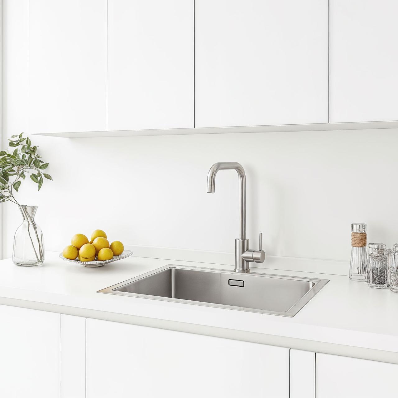 Ausmann Inox Square Küchenarmatur mit schwenkbarem Auslauf komplett Edelstahl 1208958309