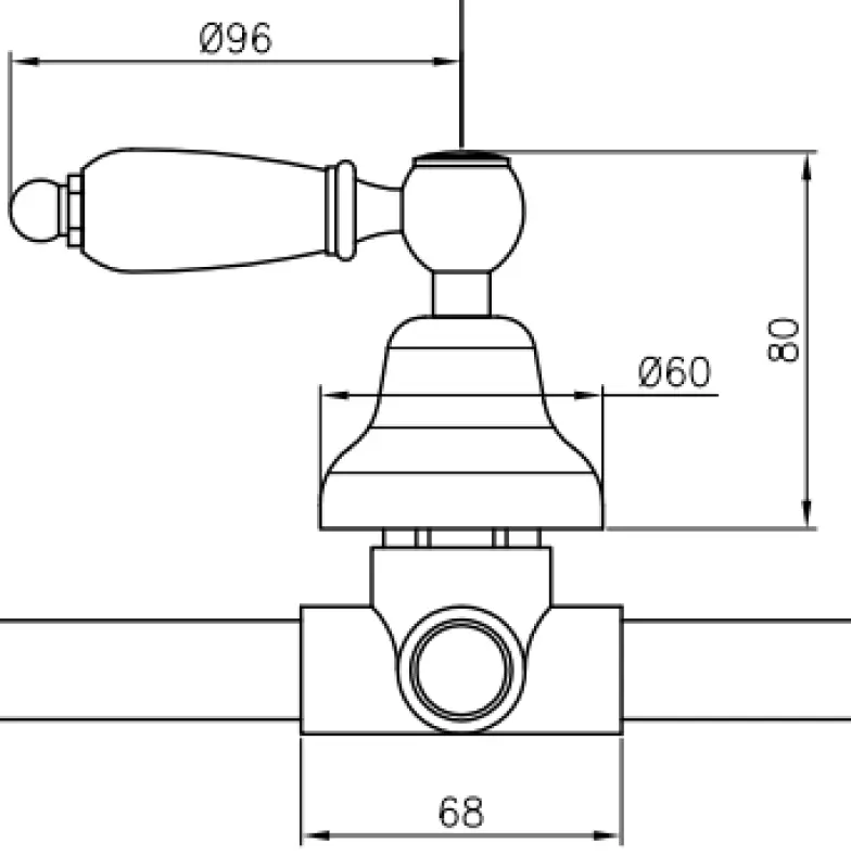 PB Classic Unterputz-Umsteller 3-Wege mit weißem Hebel, Chrom 1208958347