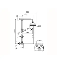 Huber Victorian Thermostat-Duschgarnitur Chrom