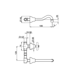 Huber Croisette 3-Loch-Waschtischbatterie Bronze CS00351027