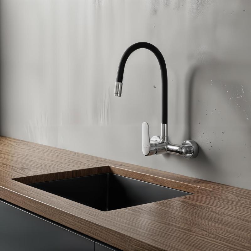 Aquatrimo Chopin Wandarmatur Chrom mit hohem flexiblem Auslauf 21CP8462CM