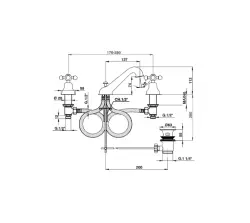 Cisal Arcana Keramik 3-Loch-Waschtischbatterie Kupfer AC00102026