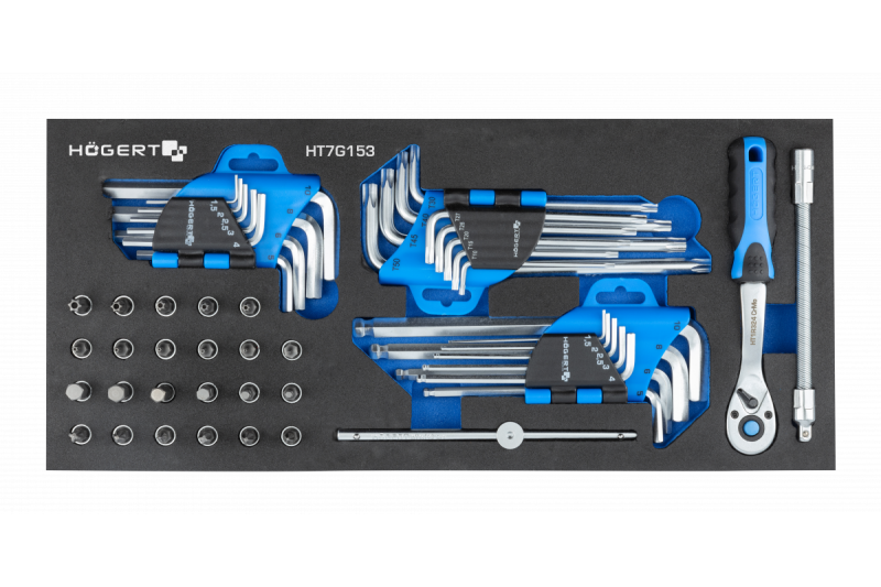 Hoegert 7-Schubladen-Werkzeugschrank mit einer Seitentür mit Zubehör 544 Stück. 1208962010