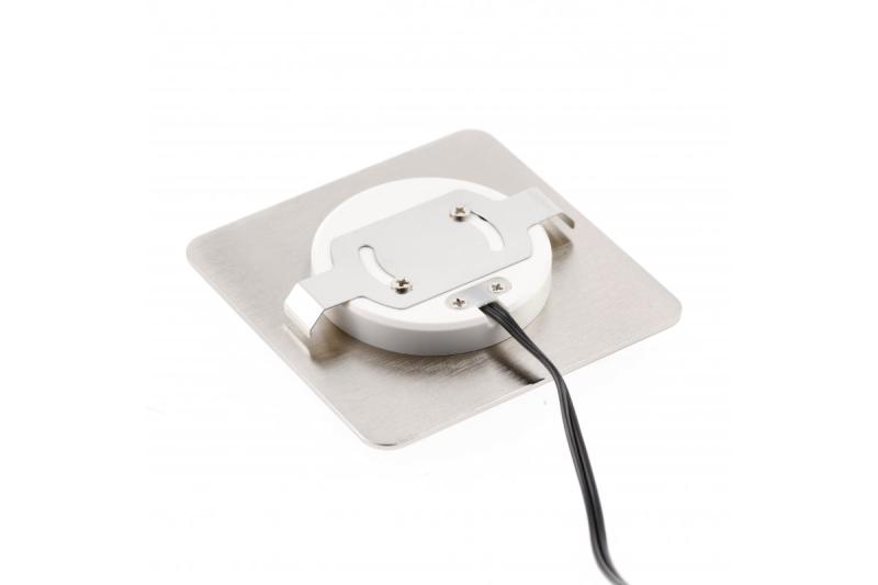 Decor LED Treppenbeleuchtung ESCADA KB DC12V quadratisch mit mattierter Abdeckung 0,8W 70lm 4000K Edelstahlkabel 150cm.