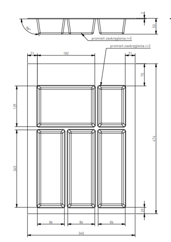 Decor Cutle Besteckeinsatz für Küchenschublade 400 Anthrazit 1208966374